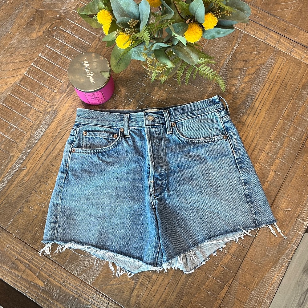 AGOLDE PARKER LONG SHORTS IN SKYWAVE New without tags